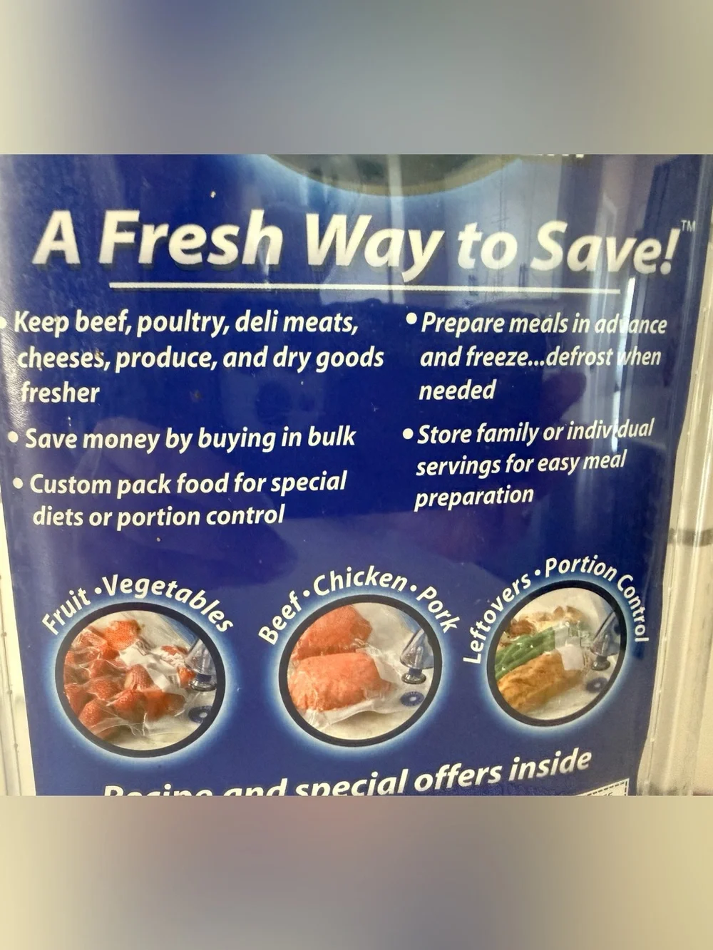 New In Package Reynolds Handi-Vac Vacuum-Sealing Starter Kit Bag Batteries